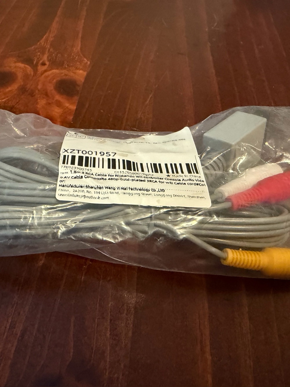 Nintendo Wii AV Composite Cable 1.8M 3 RCA Red White Yellow Audio Video New